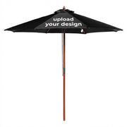 TheDisplayOutlet Custom Printed Outdoor Market Umbrella Wooden 9ft 8-Rib Image