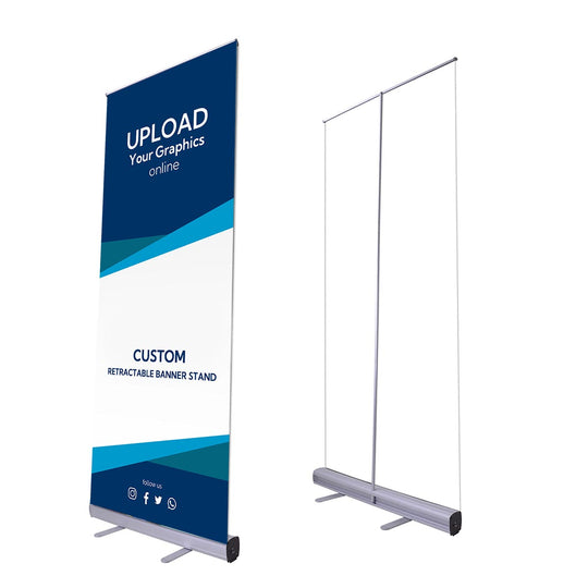 Standard Retractable Banner Stand Custom Printed Graphics 33"x81"