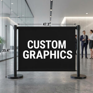 TheDisplayOutlet 47.3" Retractable Banner for Stanchions, Custom Graphics Image