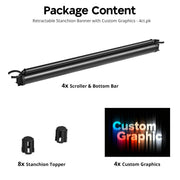 TheDisplayOutlet 39.4" Retractable Banner for Stanchions, Custom Graphics Image