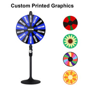 TheDisplayOutlet WinSpin 24" Prize Wheel Round Base Stand Spinning Wheel, Custom Printed Graphics Image