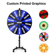 TheDisplayOutlet 48" Custom Prize Wheel Dry Erase Spin Wheel Rolling Stand Image