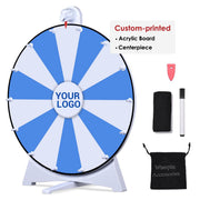 TheDisplayOutlet 20" Spin Wheel Dry Erase Folding Stand, Custom-printed Image