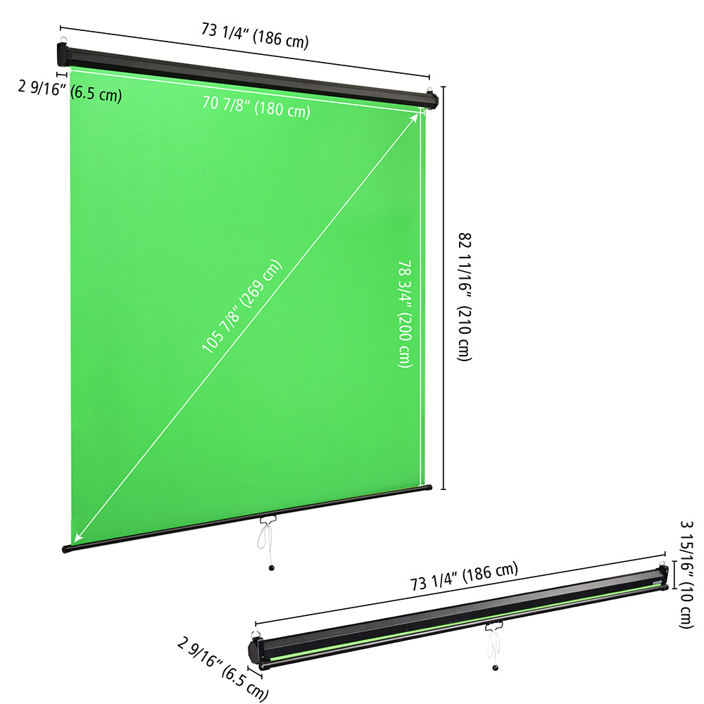 Retractable Green Screen Backdrop Chromakey Panel 7x6ft – The