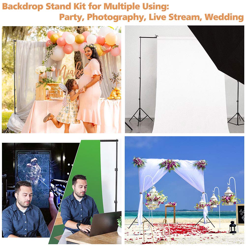8x10 ft Adjustable Metal Photo Backdrop Stand – The Display Outlet