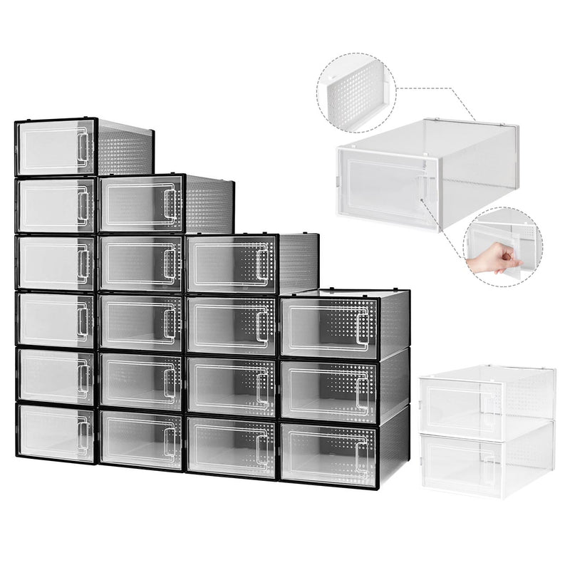 Medium Stackable Shoe Box Drop Front Door 13in