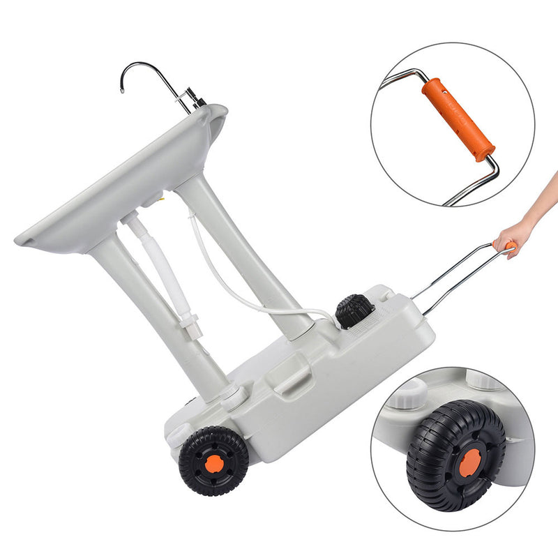 Foot Pump Hand Wash Station with Wheels 8 gal