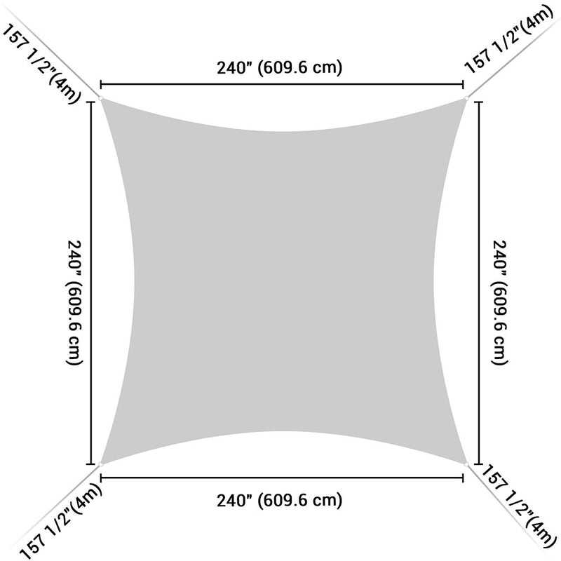 Square Shade Sail Driveway Shade 20x20