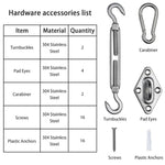 Stainless Steel Pad Eye Turnbuckle Carabiner, 8 Hardware Kit