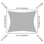 Water Resist Rectangular Sun Shade Canopy 10x13 Ft
