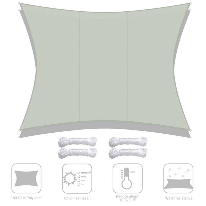 Water Resist Rectangular Sun Shade Canopy 10x13 Ft
