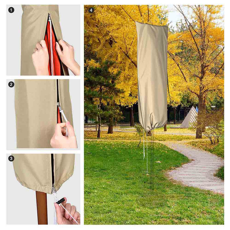 15 Foot Patio Umbrella Cover with Zipper Rod