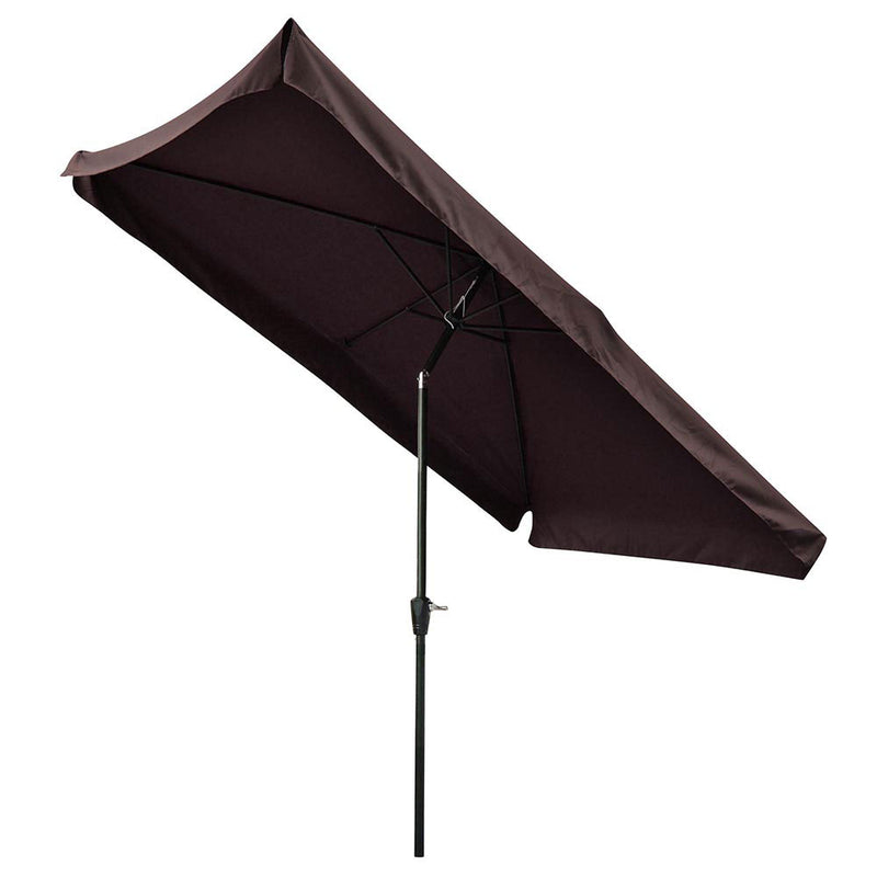 Rectangular Patio Umbrella Tilt Metal 10x6.5ft 6-Rib