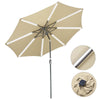 Solar Patio Umbrella with Light Tube Tilt Metal 10ft 8-Rib