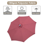 Solar Patio Umbrella with Light Tubes Tilt Metal 10ft 8-Rib