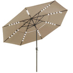 Solar Patio Umbrella w/ Light Bulbs Tilt 3-Tiered 11ft 8-Rib