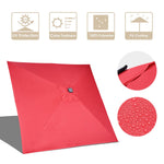 Square Solar Patio Umbrella w/ Light Bulbs Tilt 9ft 8-Rib