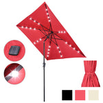 Square Solar Patio Umbrella w/ Light Bulbs Tilt 9ft 8-Rib
