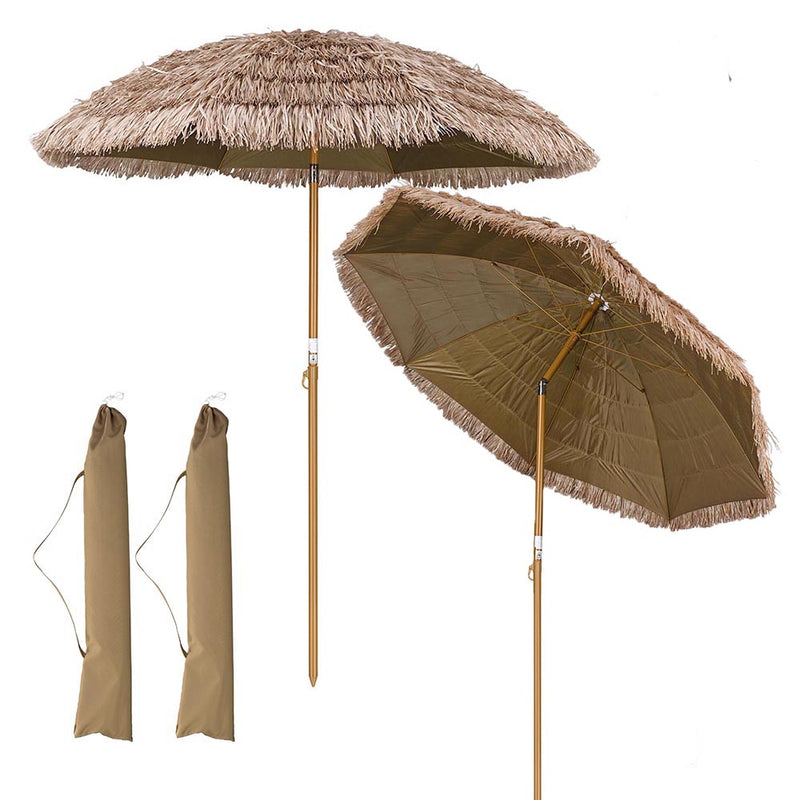 Tiki Umbrellas Tilt Thatch Umbrella 8ft 8-Rib 2-Pack