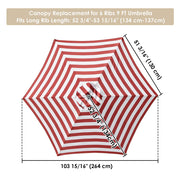 Patio Umbrella Canopy 9ft 6-Rib