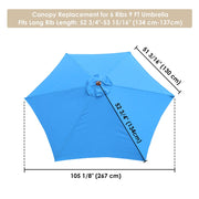 Patio Umbrella Canopy 9ft 6-Rib