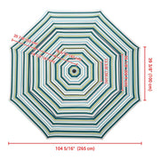 Patio Umbrella Canopy 9ft 8-Rib 3-Tiered