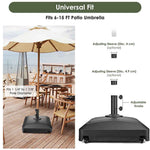Patio Umbrella Weights w/ Wheels 88-143 lb for 1 7/8" Poles