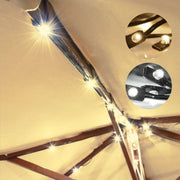 Solar String Lights for Wooden Patio Umbrella 8ft/9ft 6-Rib