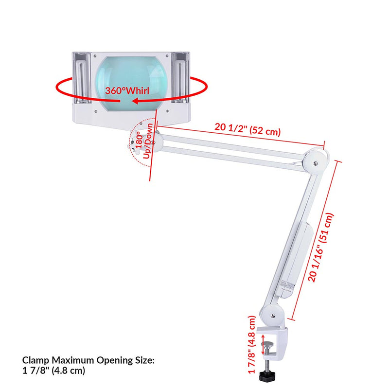 5x Mag Desk Swing Lamp with Magnifier and Clamp