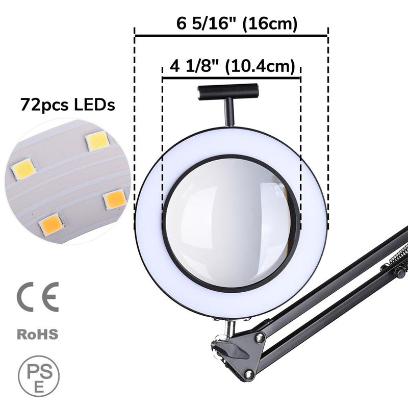 5x Magnifying Desk Lamp with Magnifier Clamp On