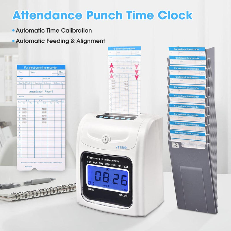 Time Puncher with 100 Monthly Weekly Cards & Holder