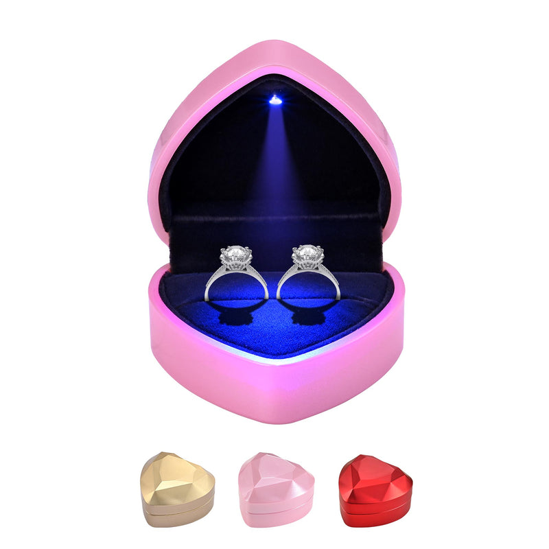 Engagement Ring Box with Light Heart Shaped Jewelry Gift Box