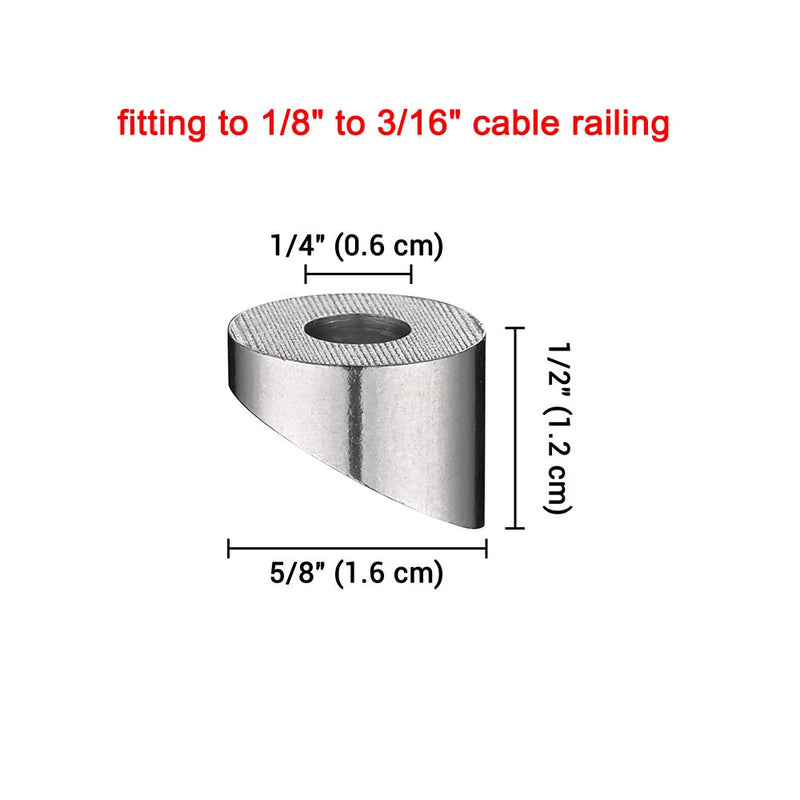 1/8" Cable Railing Kit 30pcs 1/4" 30 Degree Angle Beveled Washers