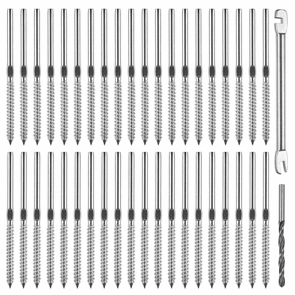 1/8" Cable Railing Kit 4in Swage Lag Screws 40pcs Left & Right