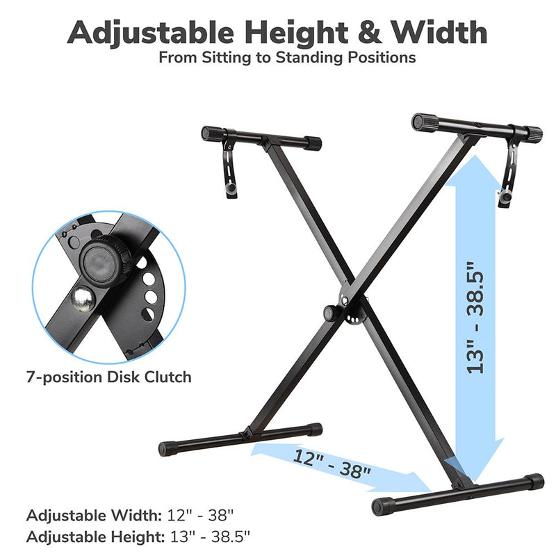 Portable Keyboard Stand X-Style Adjust Width & Height