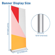 33" Roll Up Retractable Aluminum Banner Stand w/ Bag