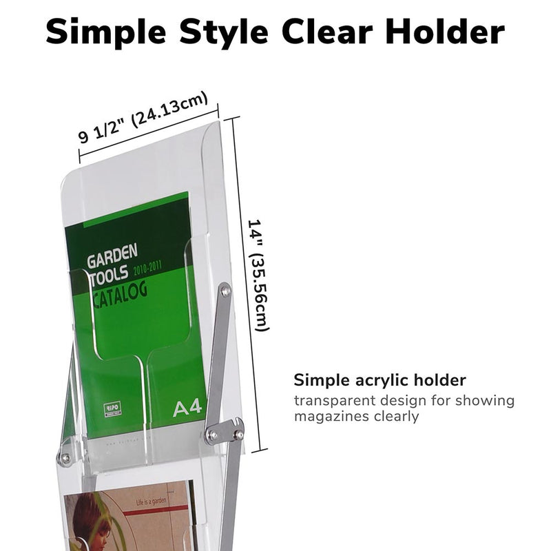 Foldable Literature Stand Magazine Rack 4 Pockets