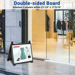 2-Side 23" x 17" Poster Size A-Frame Sign Display Stand Sidewalk