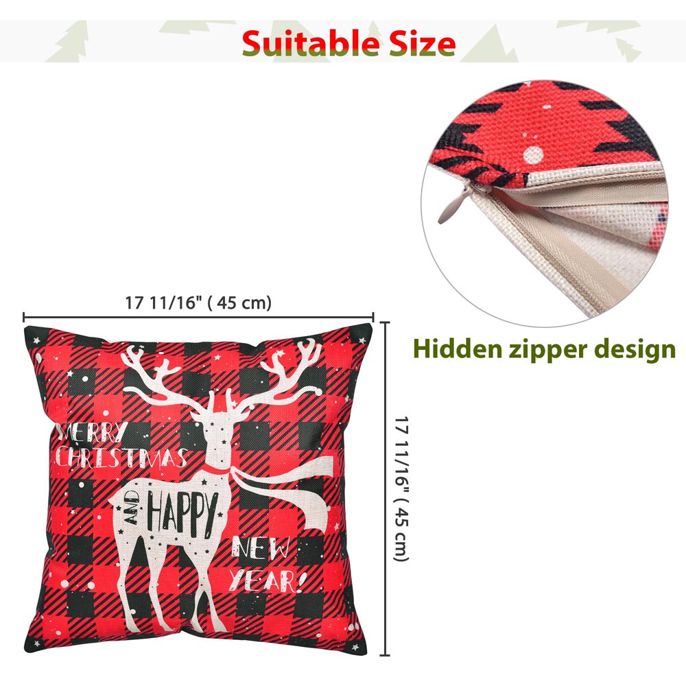 Christmas Pillow Covers 4 Pack Cushion Covers Linen