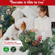 9ft Lighted Christmas Garland with 50 Lights Battery Operated