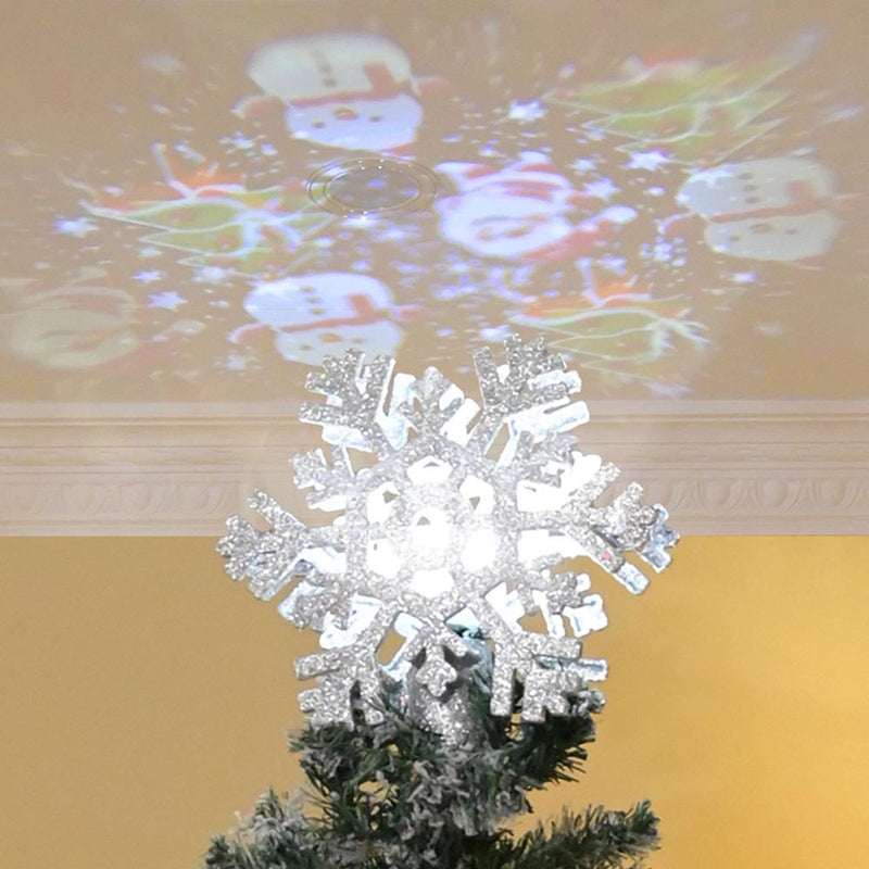 Lighted Tree Topper Projector (Star Snowflake Options)