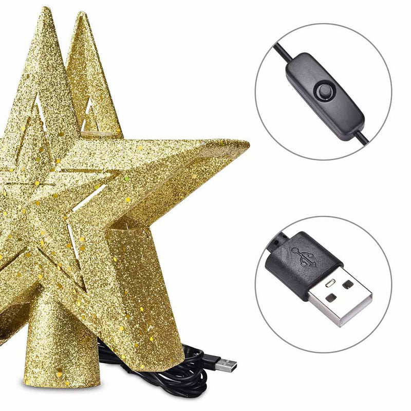 Lighted Tree Topper Projector (Star Snowflake Options)