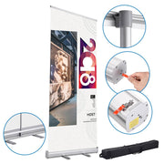 33"x79" Roll Up Retractable Aluminum Banner Stand