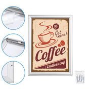 A4 Poster Display Snap Frame for 10"x13" Poster 1" Silver Profile