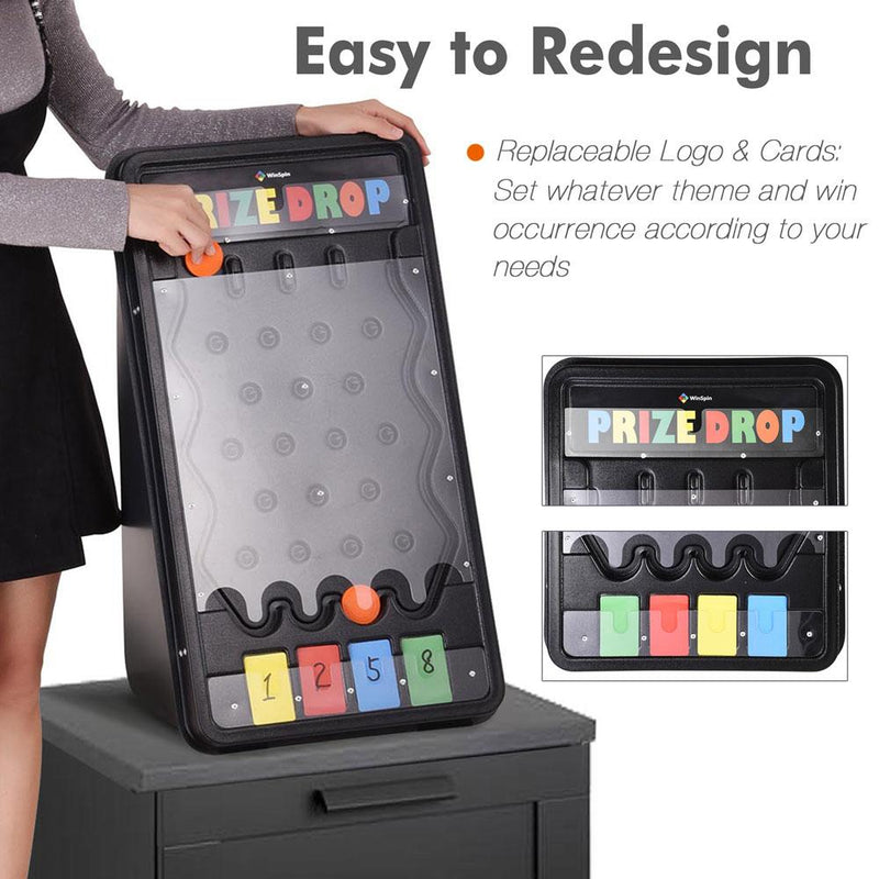WinSpin 25"x14" 4-Slot Plinking Prize Drop Board & Pucks
