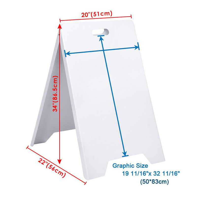 19x32 Double Side Sidewalk A Frame Signboard Blank with Handle