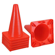 18" Traffic Cones 6-Pack Fluorescent PVC
